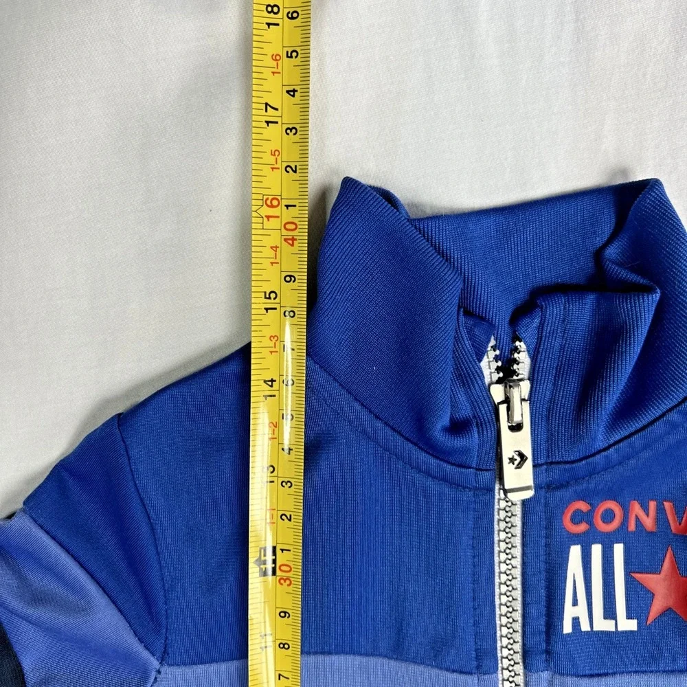 Converse Track Jacket All Star Athletic‎ Zip Up 3T Blue Lightweight High Neck